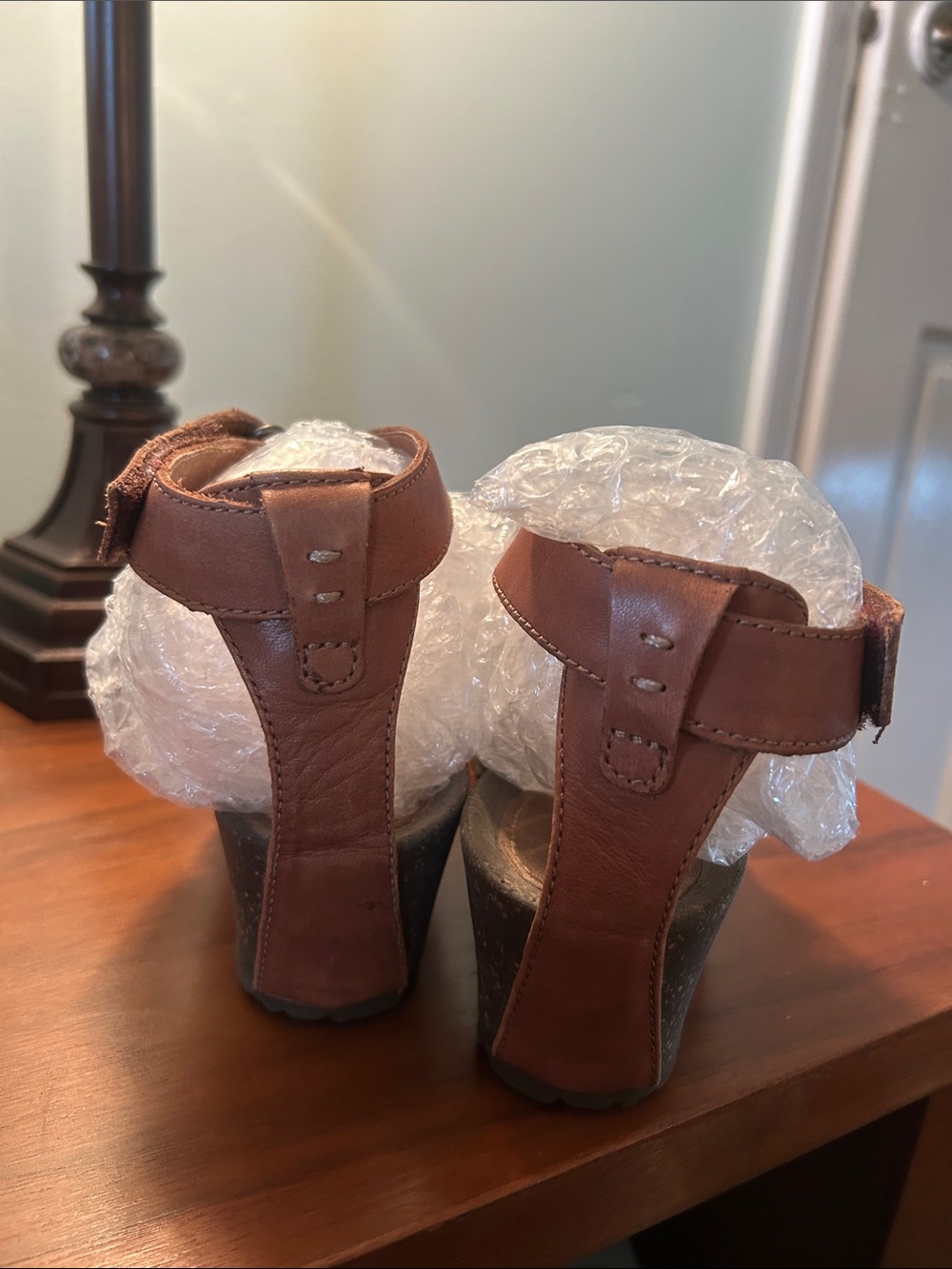 Teva Tan Leather Cross-Strap Sandals - Picture 7 of 8